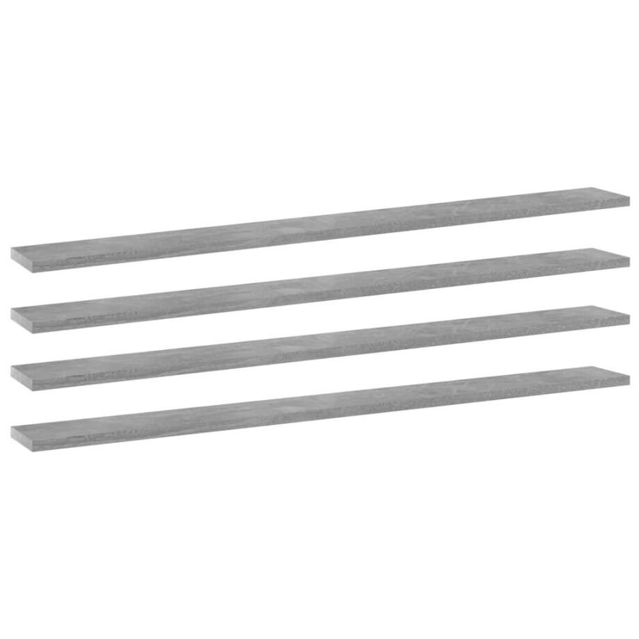 vidaXL Wandschappen 4 st 100x10x1,5 cm bewerkt hout betongrijs afbeelding 1