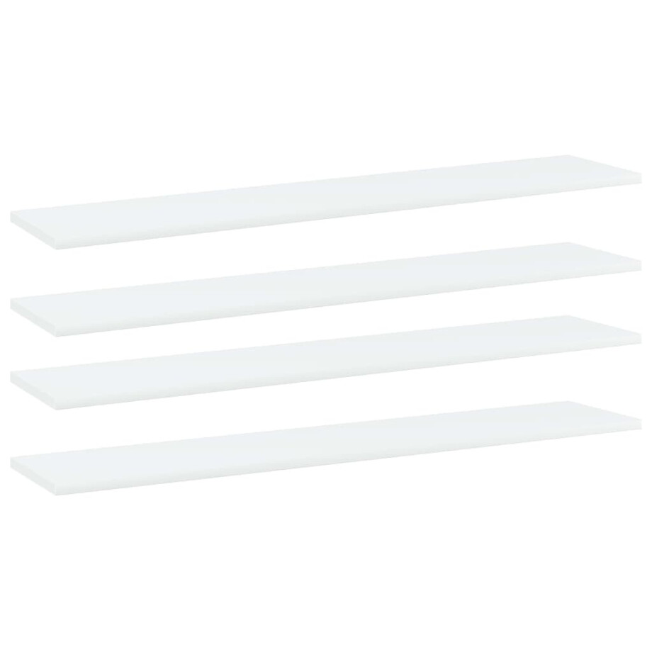 vidaXL Wandschappen 4 st 100x20x1,5 cm bewerkt hout wit afbeelding 1