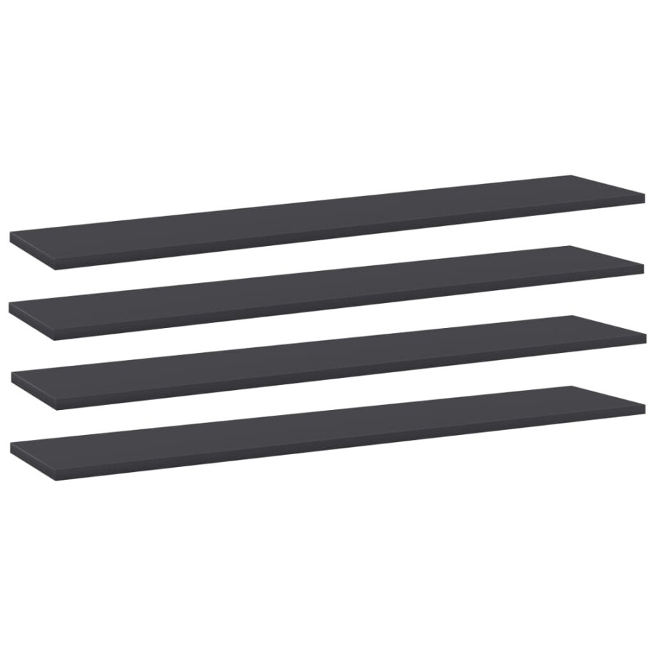 vidaXL Wandschappen 4 st 100x20x1,5 cm spaanplaat grijs vidaXL Wandschappen 4 st 100x20x1,5 cm spaanplaat grijs afbeelding 1