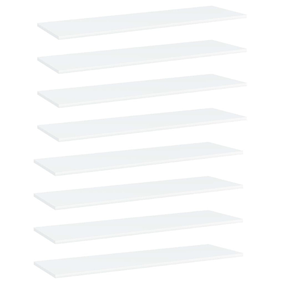 vidaXL Wandschappen 8 st 100x30x1,5 cm spaanplaat wit afbeelding 1