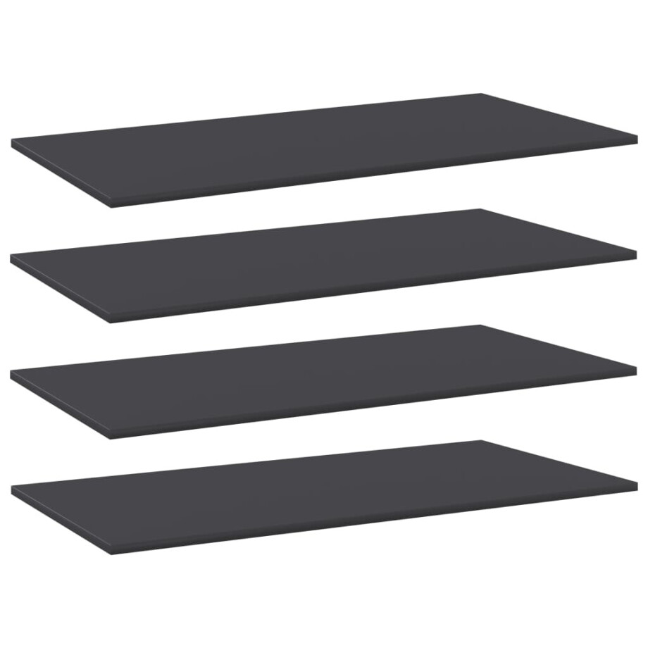 vidaXL Wandschappen 4 st 100x50x1,5 cm spaanplaat grijs afbeelding 1