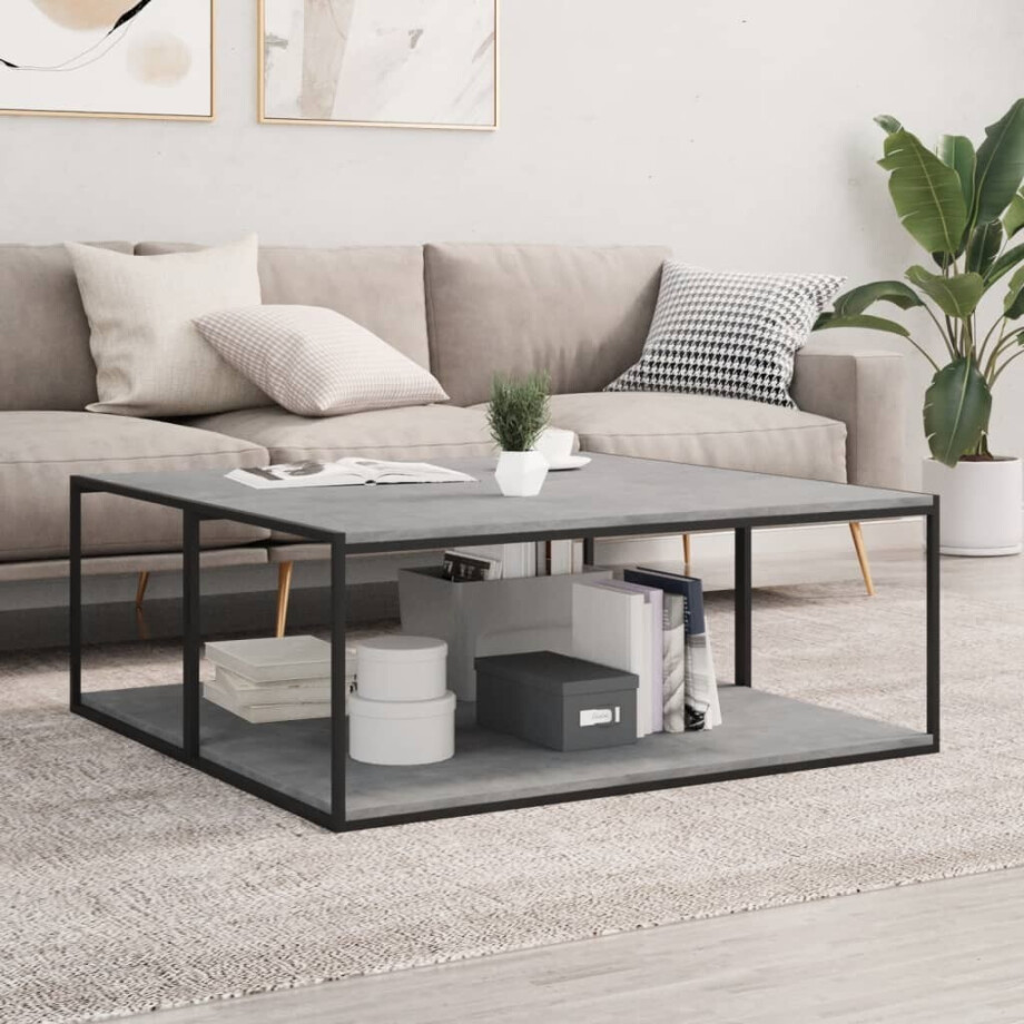 vidaXL Wandschappen 4 st 100x50x1,5 cm bewerkt hout betongrijs afbeelding 1