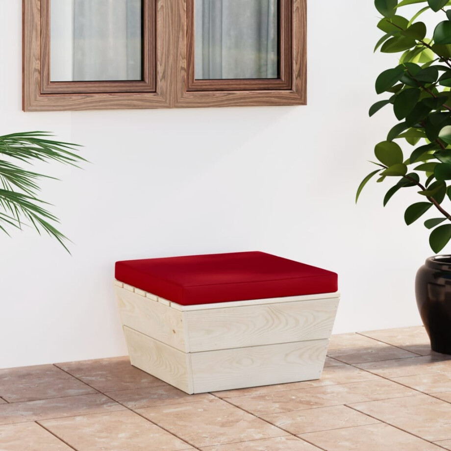 vidaXL Tuinhocker met kussen pallet geïmpregneerd vurenhout vidaXL Tuinhocker met kussen pallet geïmpregneerd vurenhout afbeelding 1