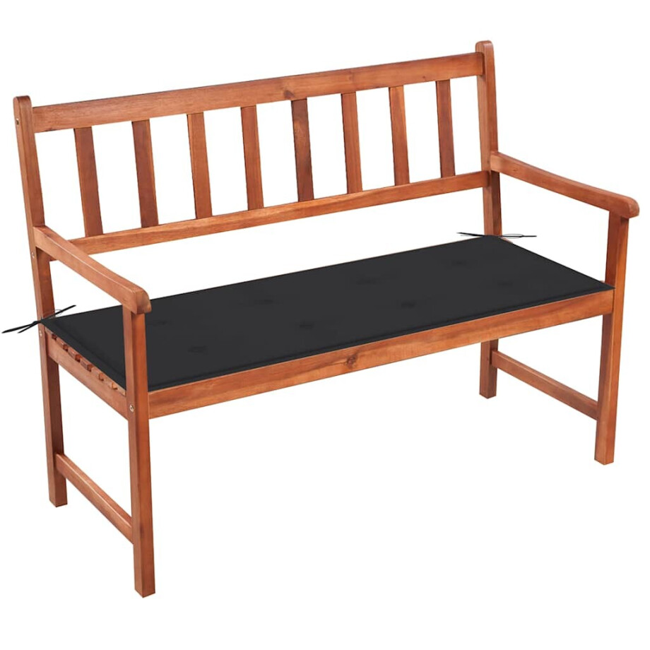 vidaXL Tuinbank met kussen 120 cm massief acaciahout afbeelding 1