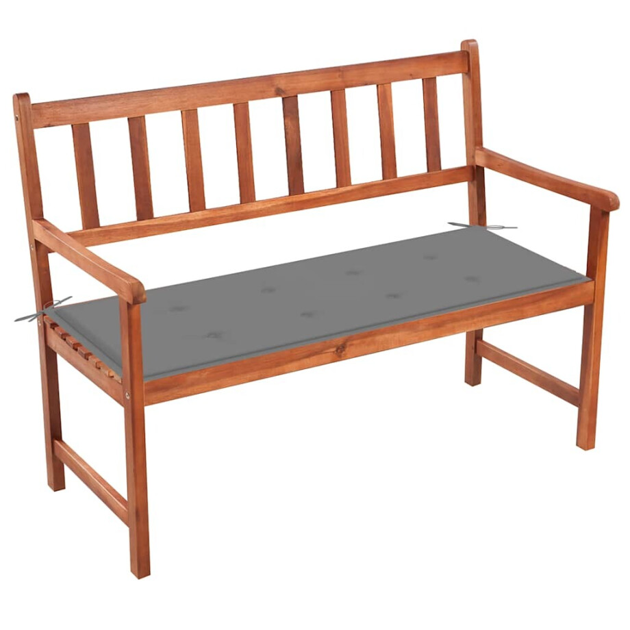 vidaXL Tuinbank met kussen 120 cm massief acaciahout afbeelding 1