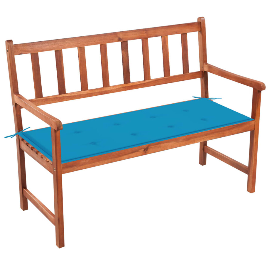 vidaXL Tuinbank met kussen 120 cm massief acaciahout afbeelding 1
