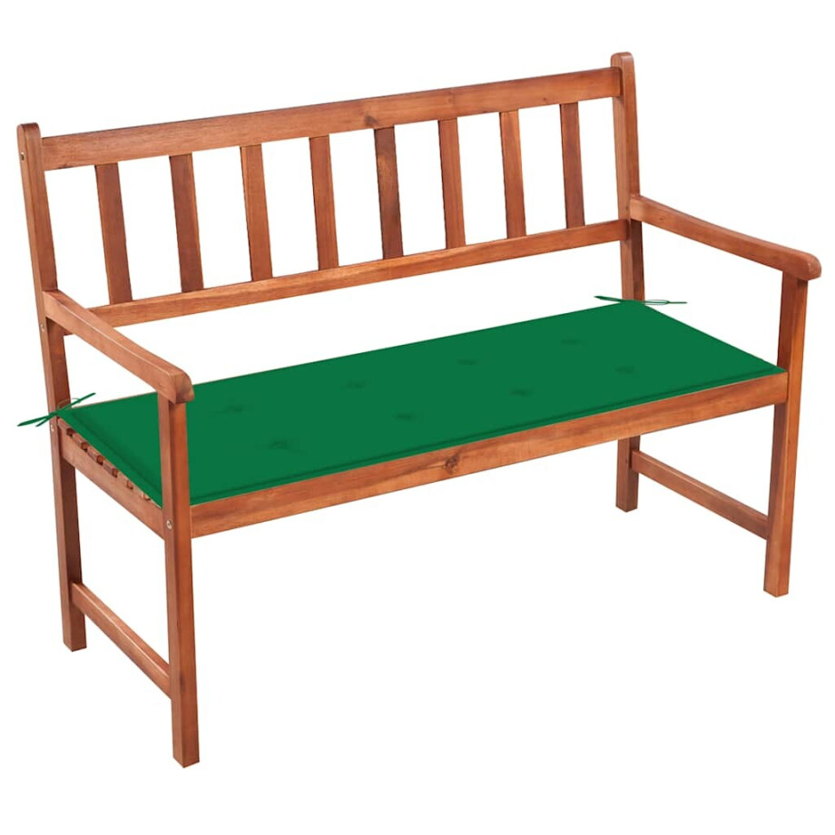 vidaXL Tuinbank met kussen 120 cm massief acaciahout afbeelding 1