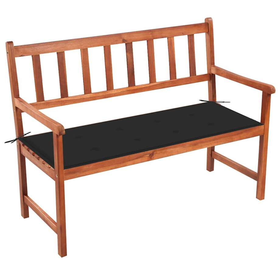 vidaXL Tuinbank met kussen 120 cm massief acaciahout afbeelding 1