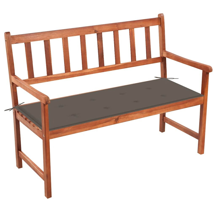 vidaXL Tuinbank met kussen 120 cm massief acaciahout afbeelding 1