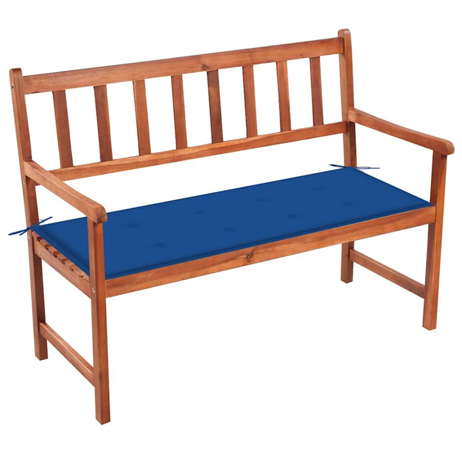 vidaXL Tuinbank met kussen 120 cm massief acaciahout afbeelding 1
