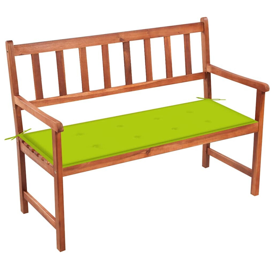 vidaXL Tuinbank met kussen 120 cm massief acaciahout afbeelding 1