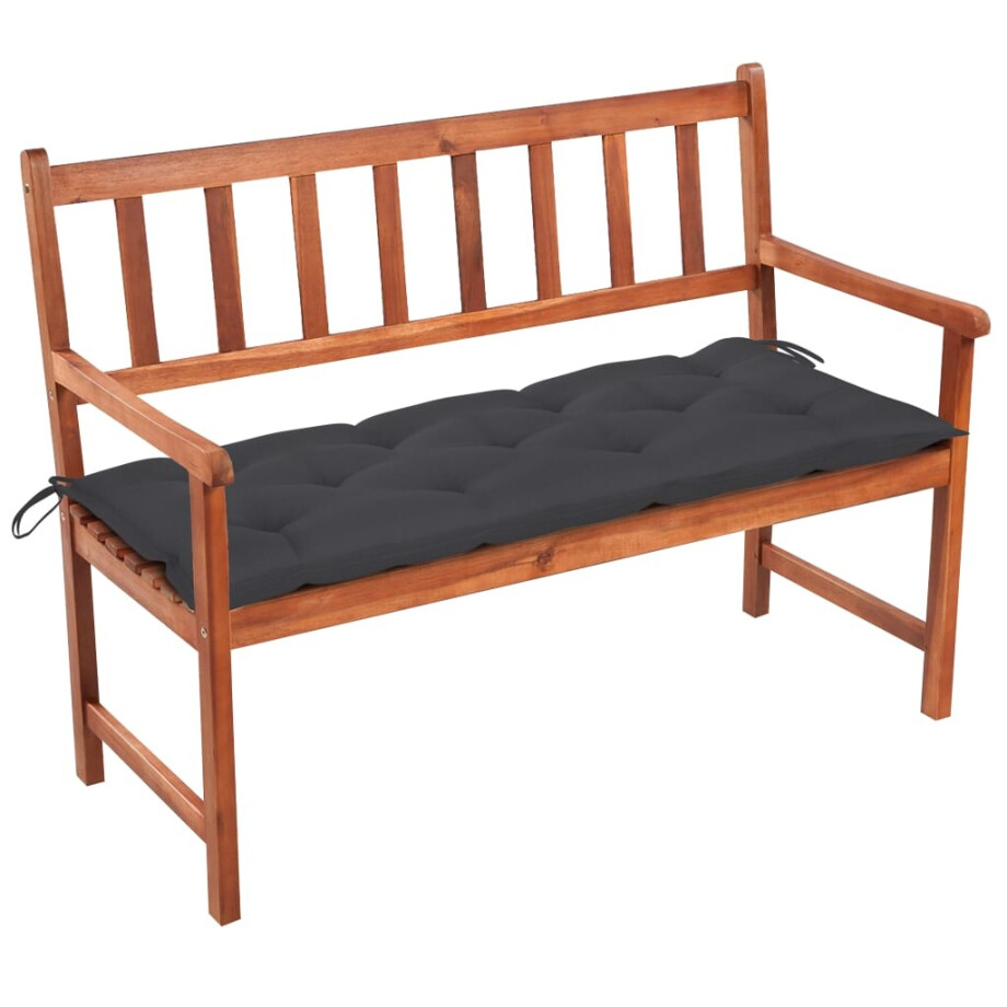 vidaXL Tuinbank met kussen 120 cm massief acaciahout afbeelding 1