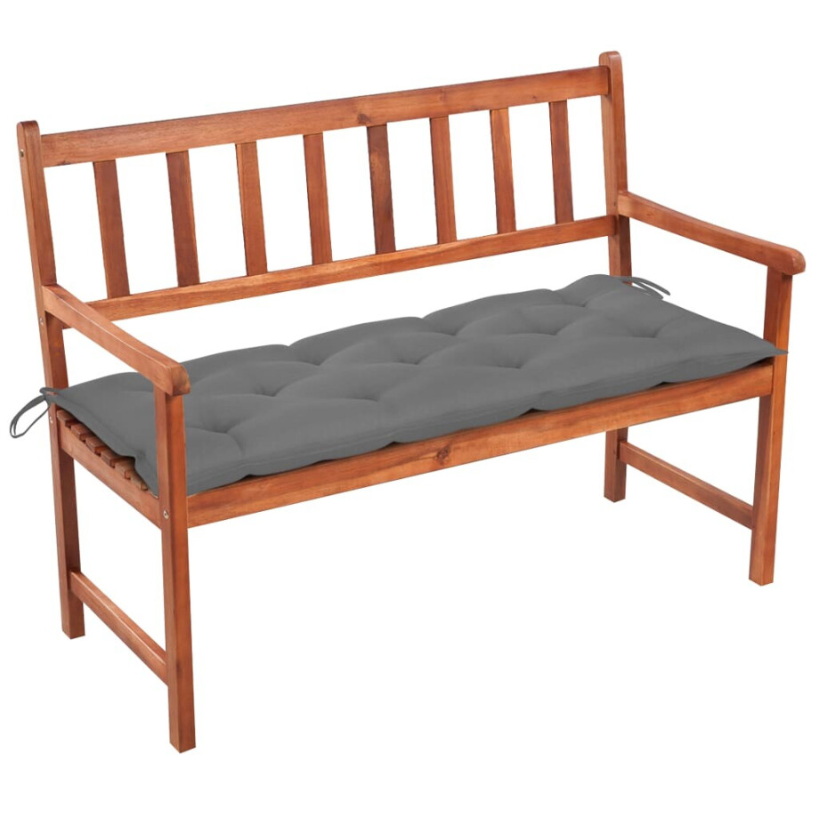 vidaXL Tuinbank met kussen 120 cm massief acaciahout afbeelding 1