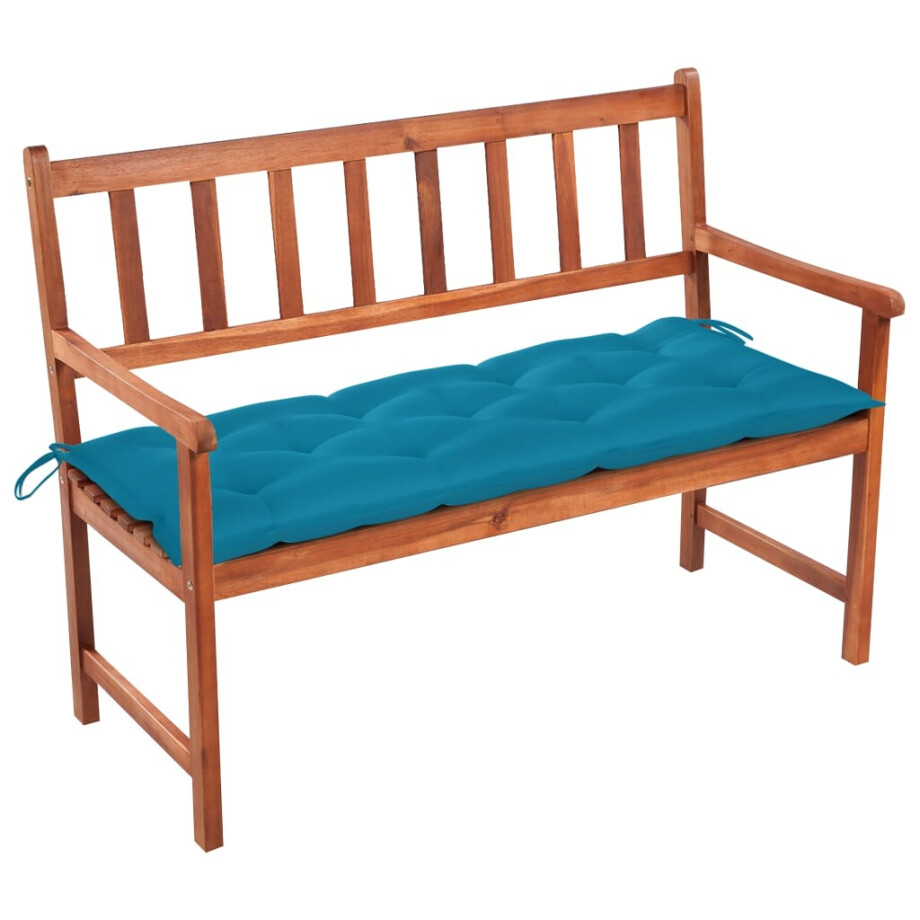 vidaXL Tuinbank met kussen 120 cm massief acaciahout afbeelding 1