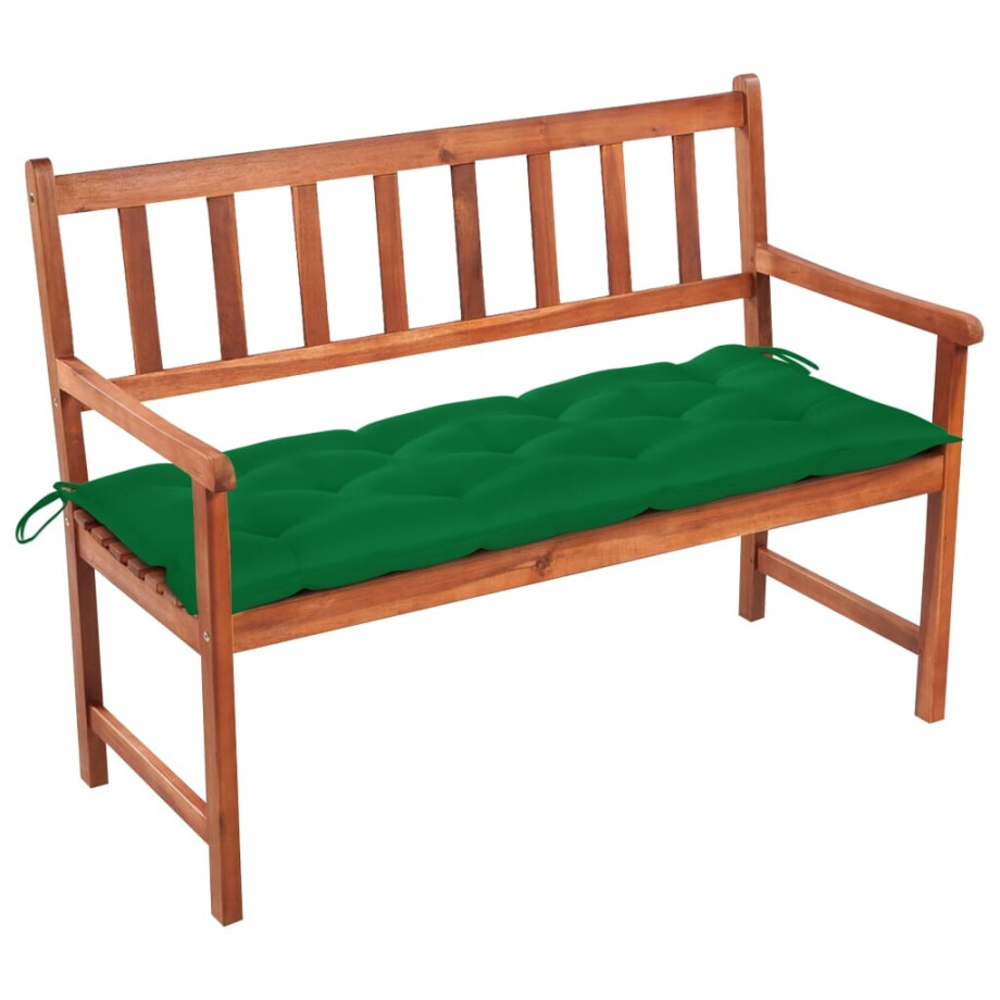 vidaXL Tuinbank met kussen 120 cm massief acaciahout afbeelding 1