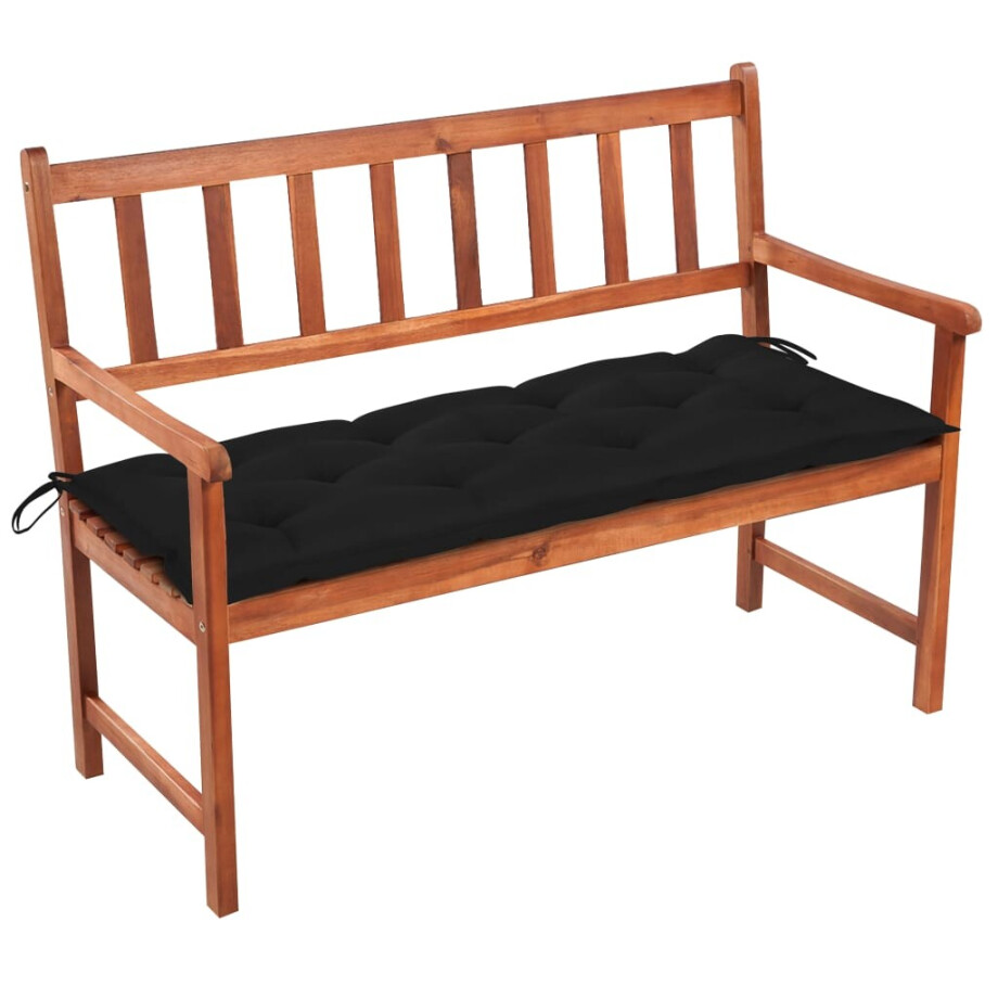 vidaXL Tuinbank met kussen 120 cm massief acaciahout afbeelding 1