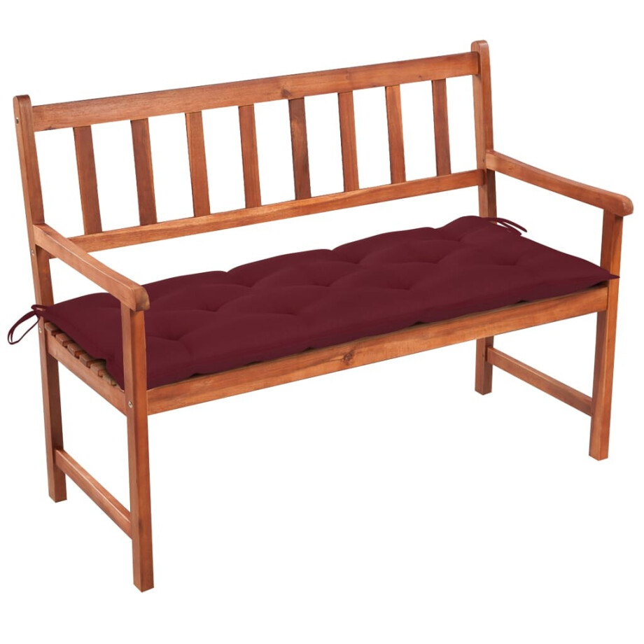 vidaXL Tuinbank met kussen 120 cm massief acaciahout afbeelding 1