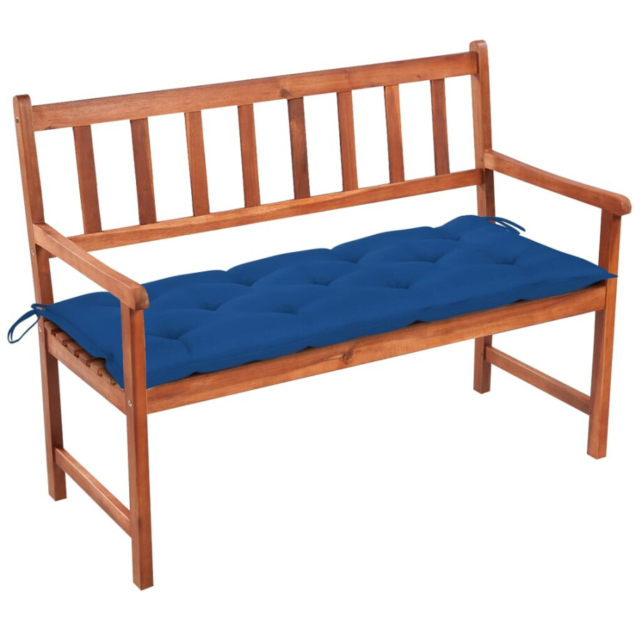 vidaXL Tuinbank met kussen 120 cm massief acaciahout afbeelding 1