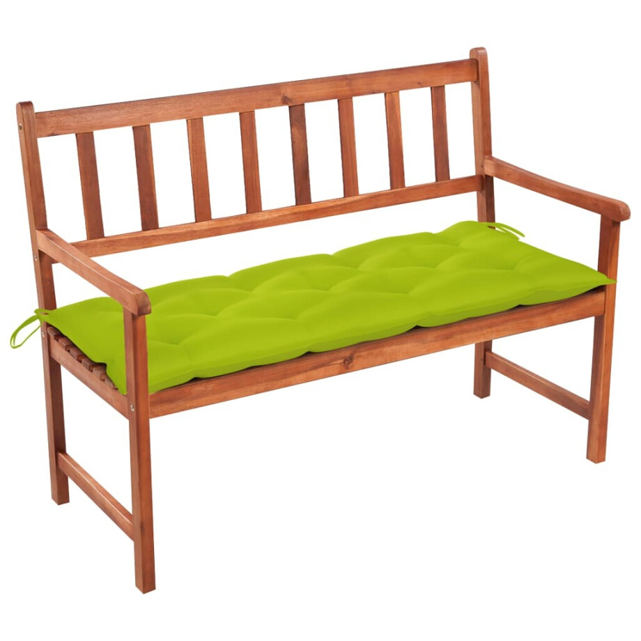 vidaXL Tuinbank met kussen 120 cm massief acaciahout afbeelding 1