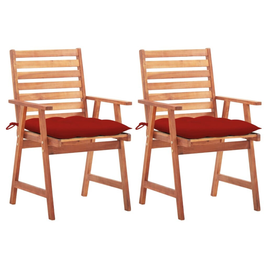vidaXL Tuinstoelen 2 st met kussens massief acaciahout afbeelding 1