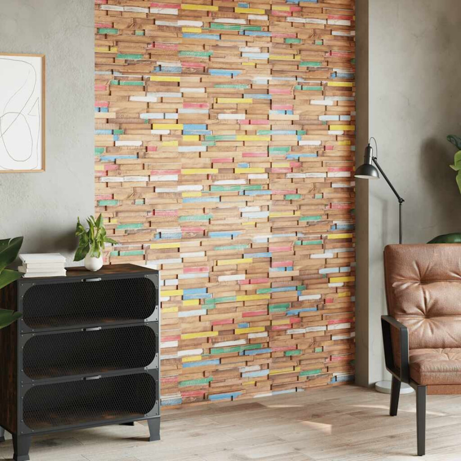 vidaXL Wandpanelen 10 st 1,03 m² massief teakhout afbeelding 1