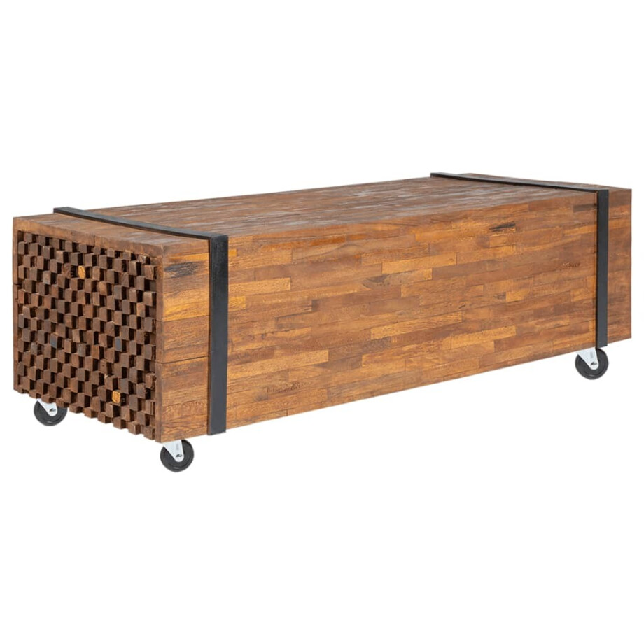 vidaXL Salontafel 110x45x38 cm massief teakhout vidaXL Salontafel 110x45x38 cm massief teakhout afbeelding 1