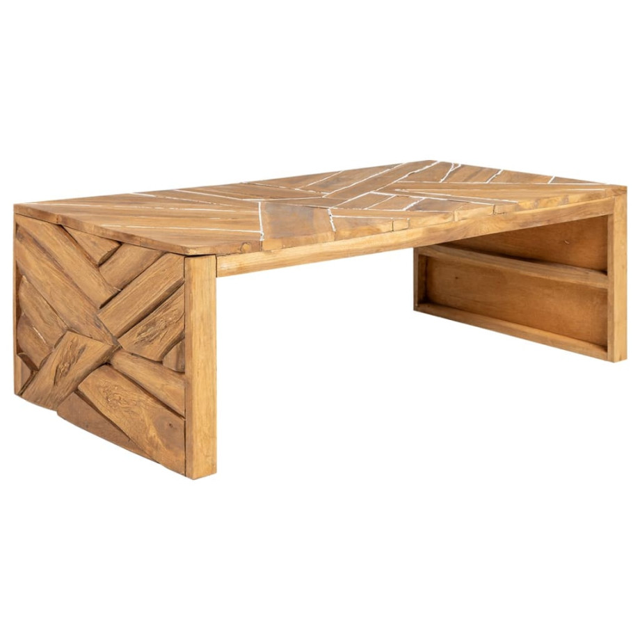 vidaXL Salontafel Erosion 110x35x38 cm massief teakhout vidaXL Salontafel Erosion 110x35x38 cm massief teakhout afbeelding 1