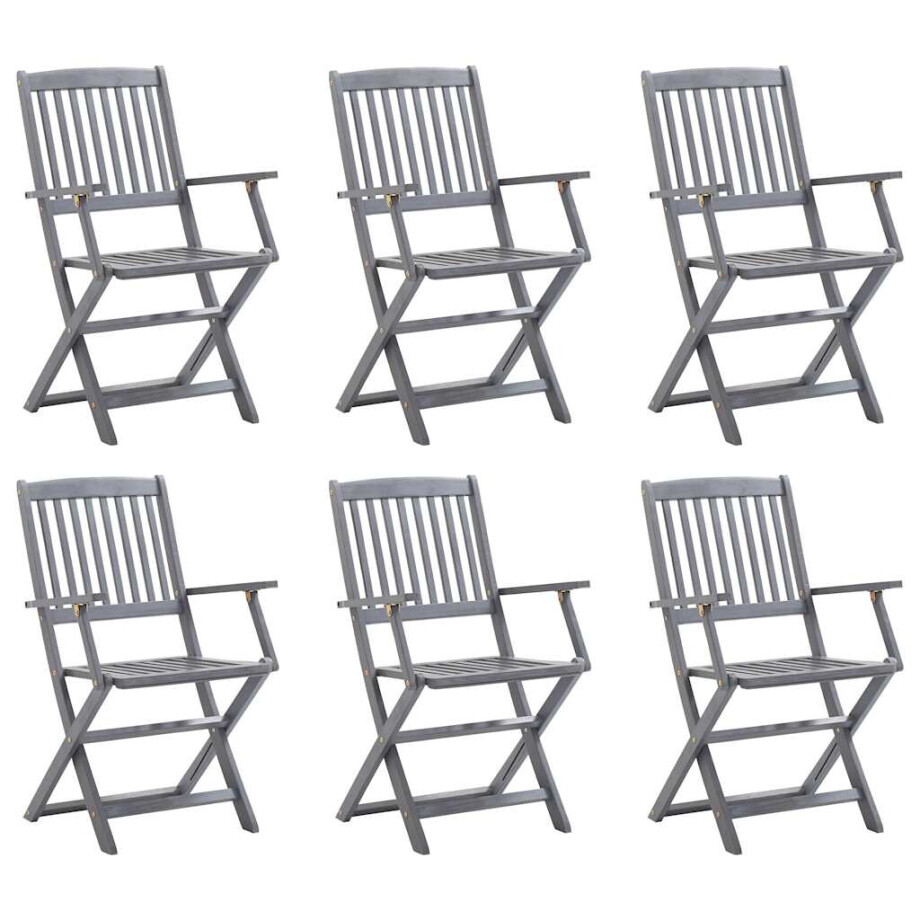 vidaXL Tuinstoelen 6 st inklapbaar massief acaciahout afbeelding 1