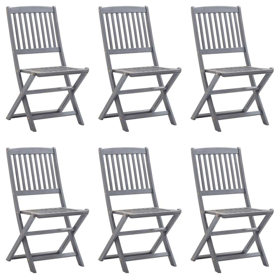 vidaXL Tuinstoelen 6 st inklapbaar massief acaciahout afbeelding 1