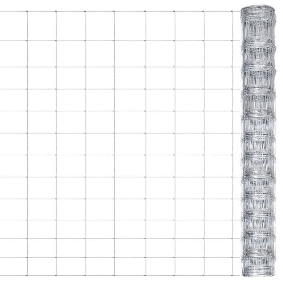 vidaXL Tuinhek 50x1,25 m gegalvaniseerd staal zilverkleurig vidaXL Tuinhek 50x1,25 m gegalvaniseerd staal zilverkleurig afbeelding 1