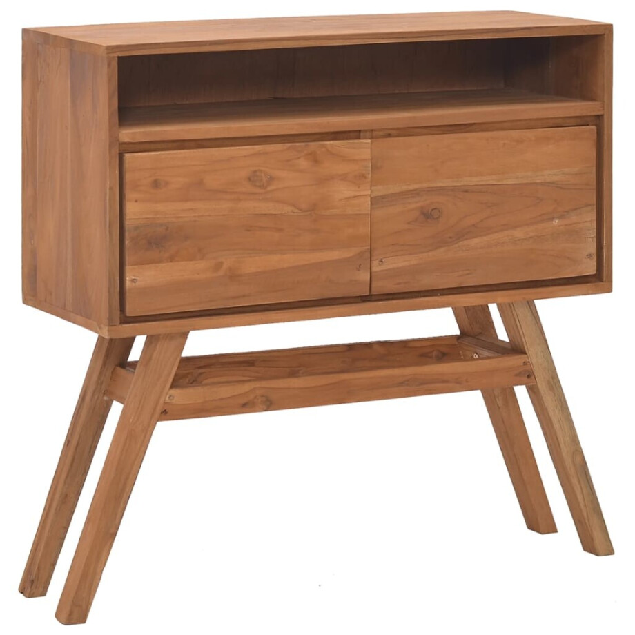 vidaXL Wandtafel 80x30x80 cm massief teakhout afbeelding 1