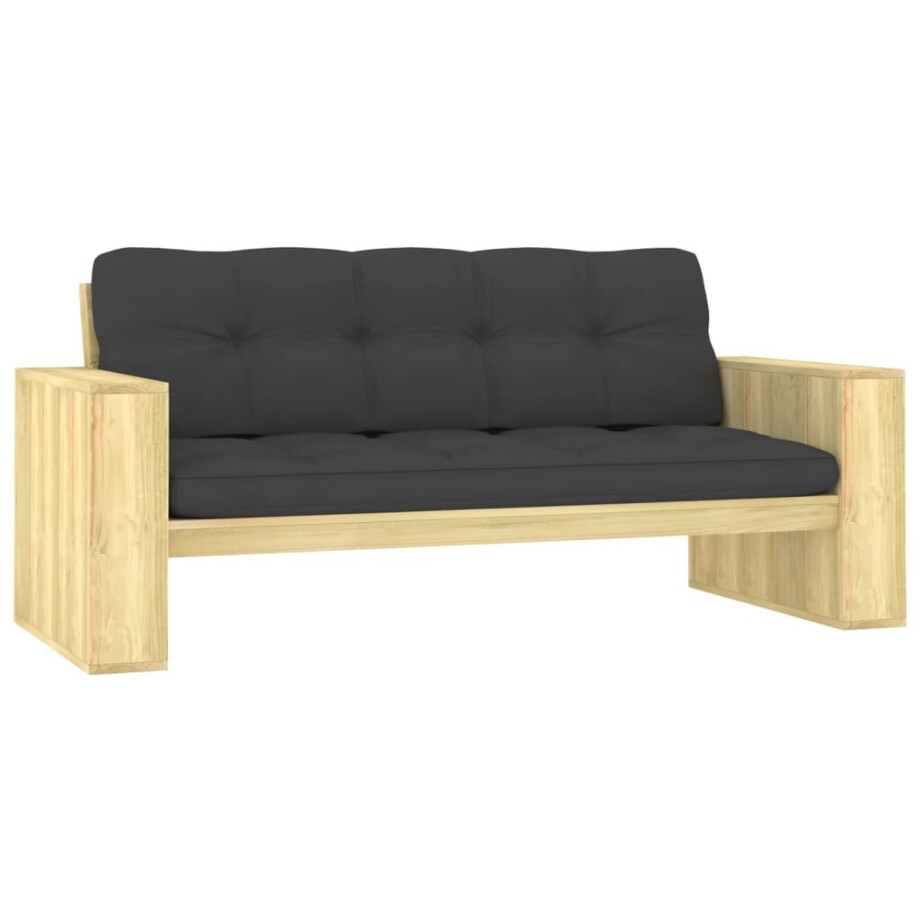 vidaXL Tuinbank met antracietkleurige kussens 179cm geïmpregneerd hout afbeelding 1