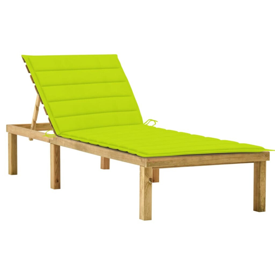 vidaXL Ligbed met heldergroen kussen geïmpregneerd grenenhout vidaXL Ligbed met heldergroen kussen geïmpregneerd grenenhout afbeelding 1