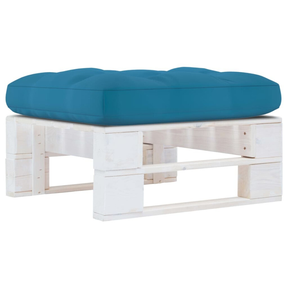 vidaXL Tuinhocker pallet geïmpregneerd grenenhout wit vidaXL Tuinhocker pallet geïmpregneerd grenenhout wit afbeelding 1