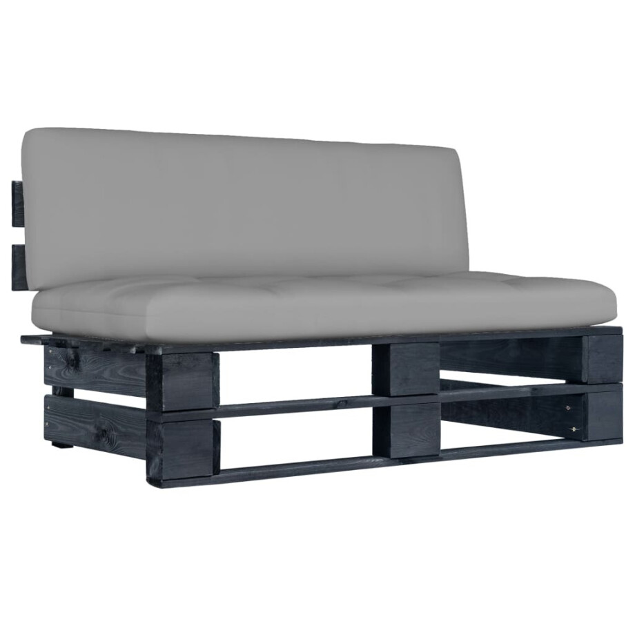 vidaXL Tuinmiddenbank pallet zwart geïmpregneerd grenenhout vidaXL Tuinmiddenbank pallet zwart geïmpregneerd grenenhout afbeelding 1