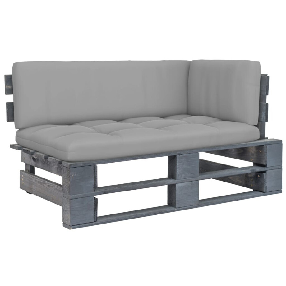 vidaXL Tuinhoekbank pallet geïmpregneerd grenenhout grijs vidaXL Tuinhoekbank pallet geïmpregneerd grenenhout grijs afbeelding 1