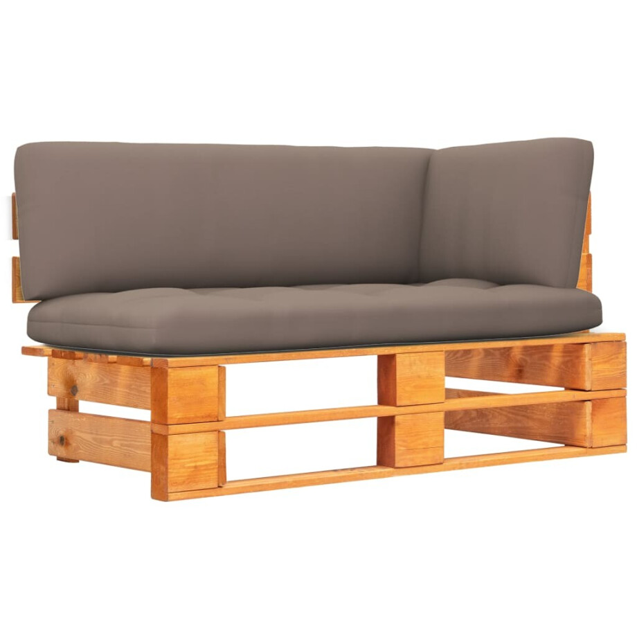 vidaXL Tuinhoekbank pallet honingbruin geïmpregneerd grenenhout vidaXL Tuinhoekbank pallet honingbruin geïmpregneerd grenenhout afbeelding 1