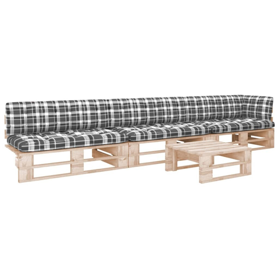 vidaXL 4-delige Loungeset pallet met kussens geïmpregneerd grenenhout vidaXL 4-delige Loungeset pallet met kussens geïmpregneerd grenenhout afbeelding 1