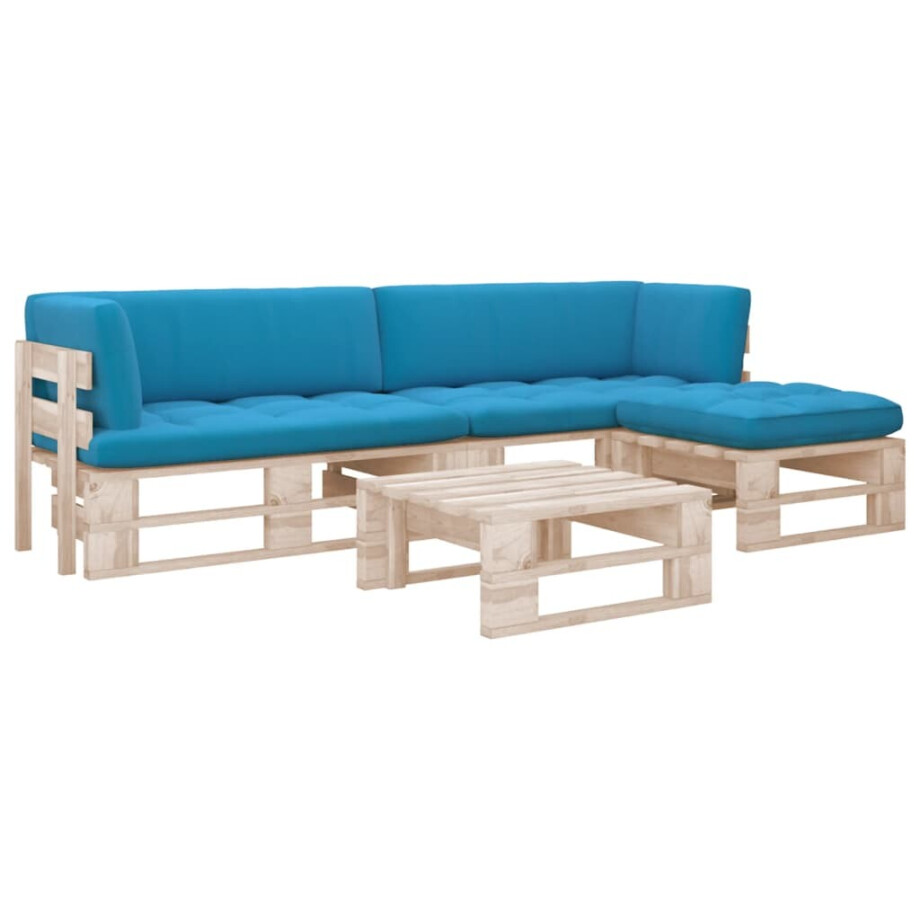 vidaXL 4-delige Loungeset pallet met kussens geïmpregneerd grenenhout afbeelding 1