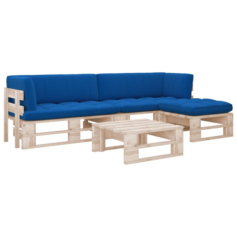 vidaXL 4-delige Loungeset pallet met kussens geïmpregneerd grenenhout vidaXL 4-delige Loungeset pallet met kussens geïmpregneerd grenenhout afbeelding 1