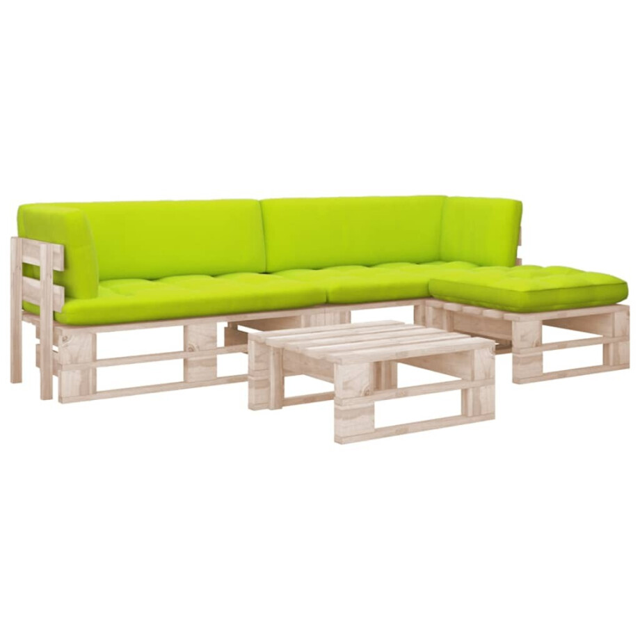 vidaXL 4-delige Loungeset pallet met kussens geïmpregneerd grenenhout afbeelding 1
