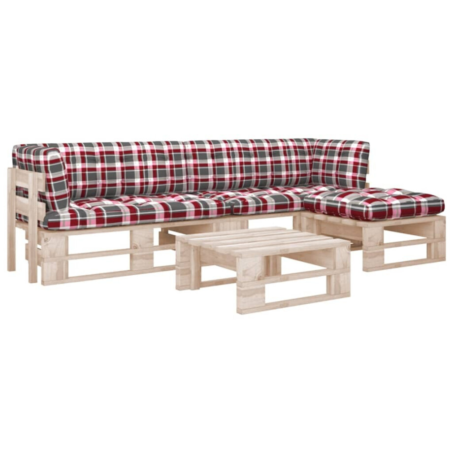 vidaXL 4-delige Loungeset pallet met kussens geïmpregneerd grenenhout afbeelding 1