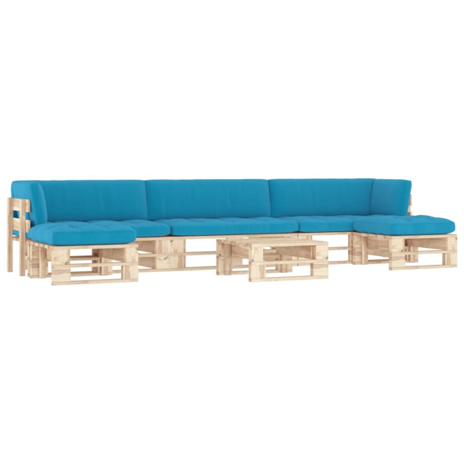 vidaXL 6-delige Loungeset pallet met kussens geïmpregneerd grenenhout afbeelding 1