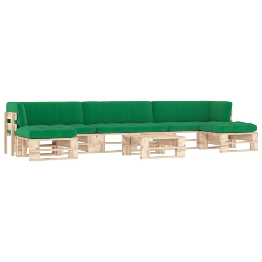 vidaXL 6-delige Loungeset pallet met kussens geïmpregneerd grenenhout vidaXL 6-delige Loungeset pallet met kussens geïmpregneerd grenenhout afbeelding 1