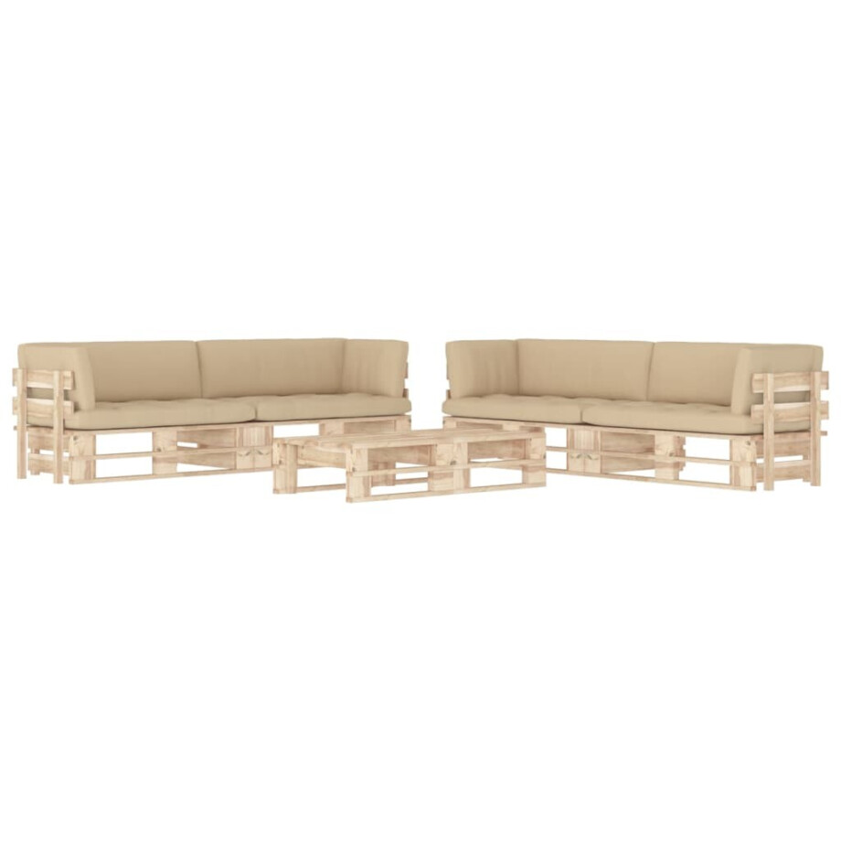 vidaXL 6-delige Loungeset pallet met kussens geïmpregneerd grenenhout vidaXL 6-delige Loungeset pallet met kussens geïmpregneerd grenenhout afbeelding 1