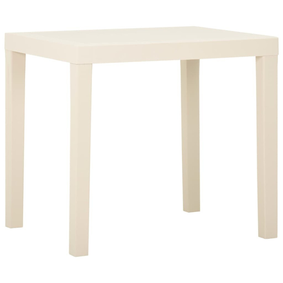 vidaXL Tuintafel 79x65x72 cm kunststof wit afbeelding 1