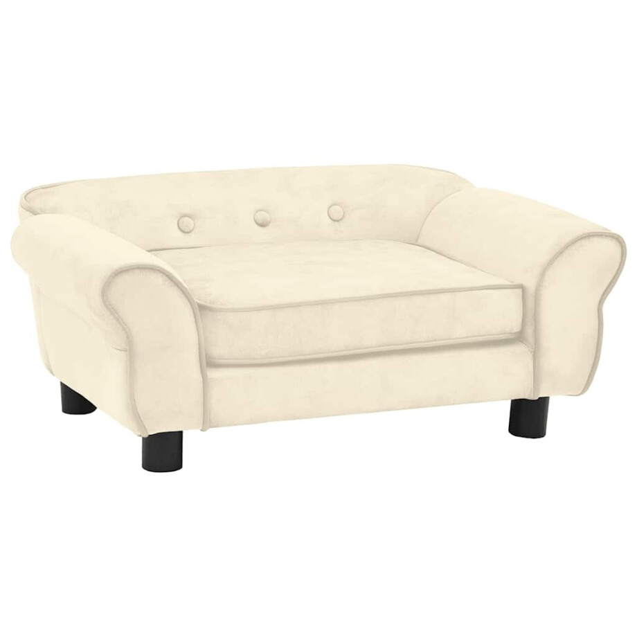 vidaXL Hondenbank 72x45x30 cm pluche crèmekleurig afbeelding 1