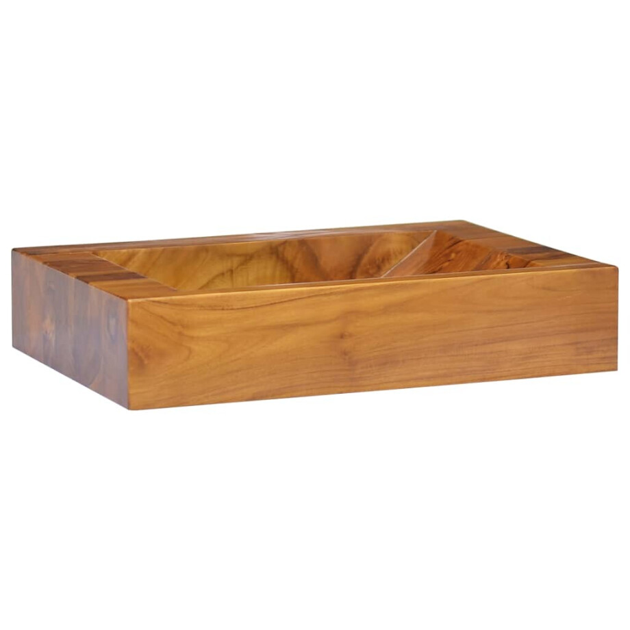 vidaXL Wastafel 50x35x10 cm massief teakhout afbeelding 1