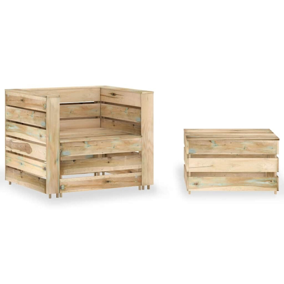 vidaXL 2-delige Loungeset pallet geïmpregneerd grenenhout afbeelding 1