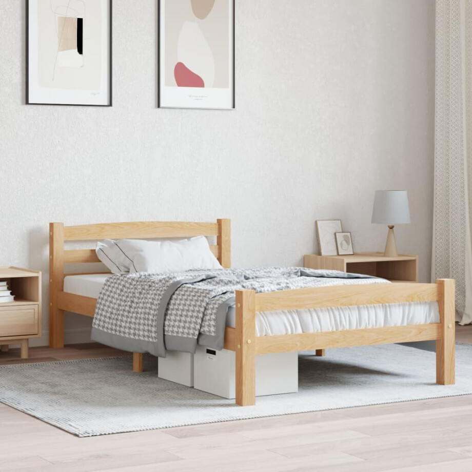 vidaXL Bedframe massief grenenhout 90x200 cm afbeelding 1